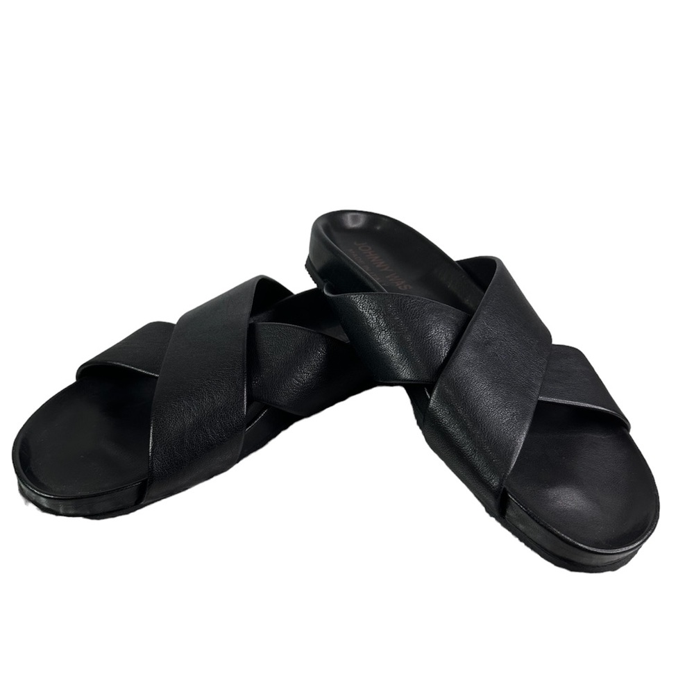 NEW without tags Johnny Was Black Leather Sandals size 37